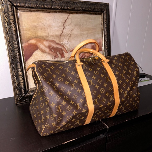 Louis Vuitton Keepall 50 Bandouliere Duffle Brown Canvas/Leather - Picture 3 of 9